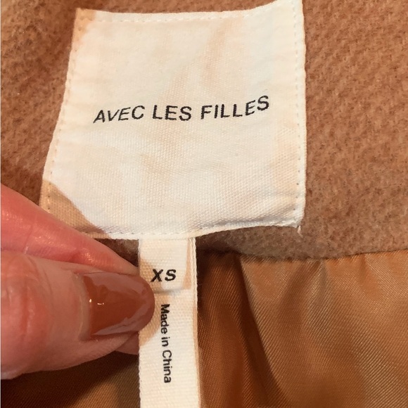 Anthropologie Avec Les Filles Lined Wool Blend Coat Toffee Size XS With pockets - Picture 8 of 12